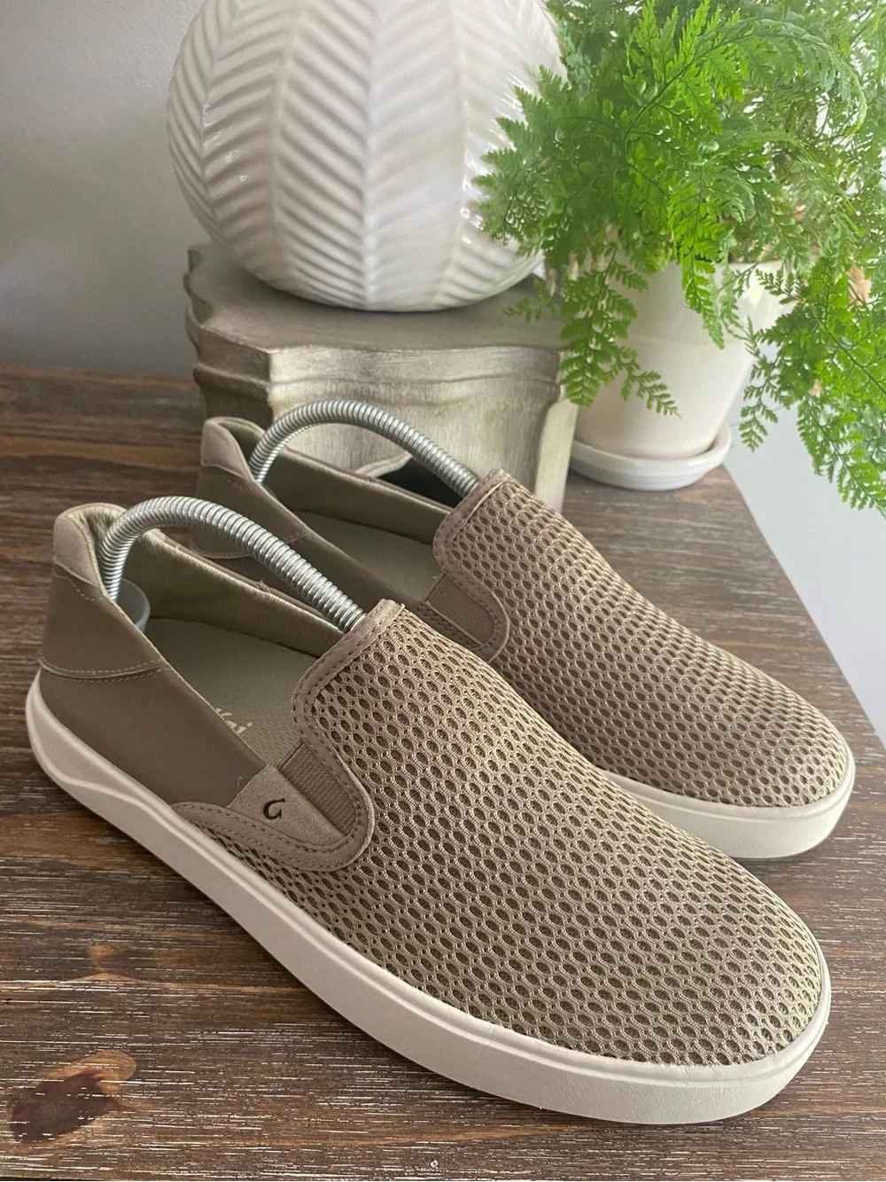 Olu'Kai Lae'ahi Breathable Lightweight Slip On Boat Shoes Loafers Mens 8 Clay